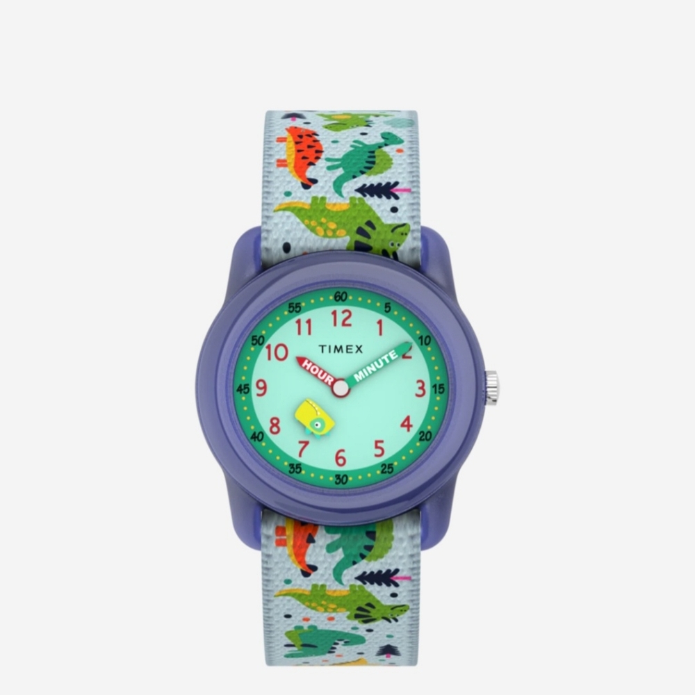 Timex Kids Watch with Dinosaur Design - Purple and Green